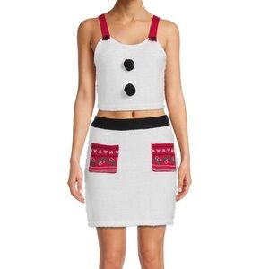 Juniors Knit Christmas Top & Skirt Set, 2-Piece